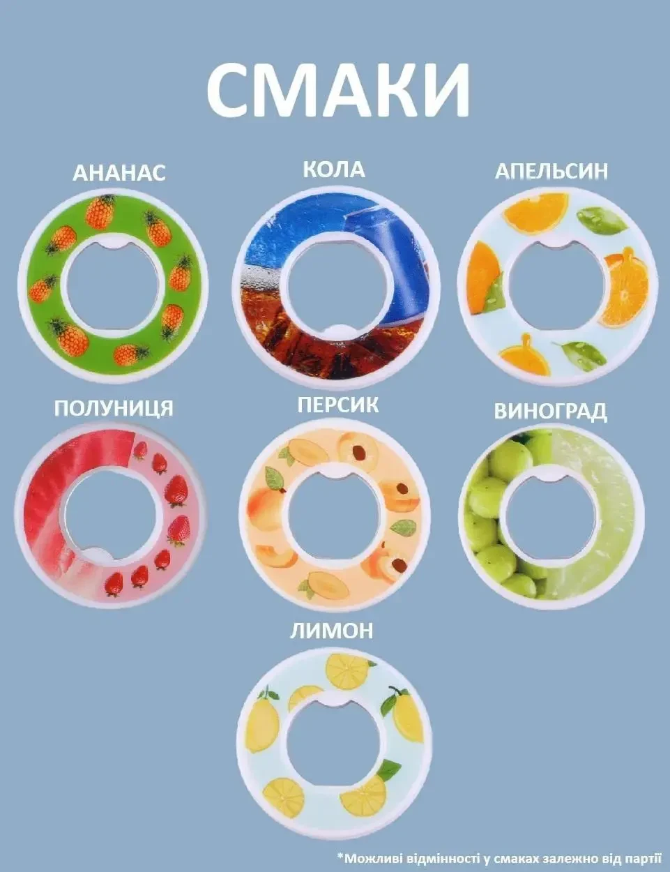 Спортивна пляшка 650 мл, яка змінює смак води, 7 капсул-смаків в комплекті, Блакитно-рожева
