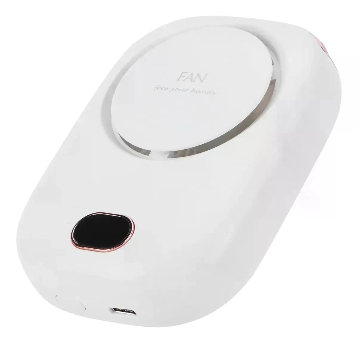Вентилятор портативний FAN DQ203 на шию з акумулятором USB Type-C LED White
