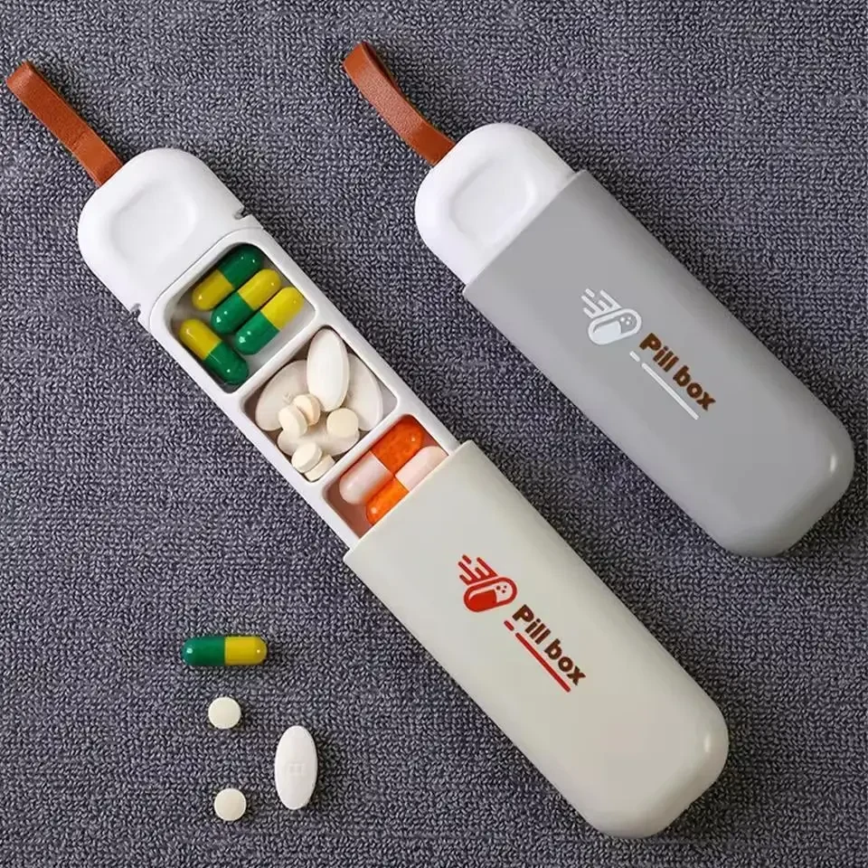Вологозахисна пластикова таблетниця для ліків на 3 відділення Pill Box органайзер - контейнер для вітамінів і таблеток, Білий
