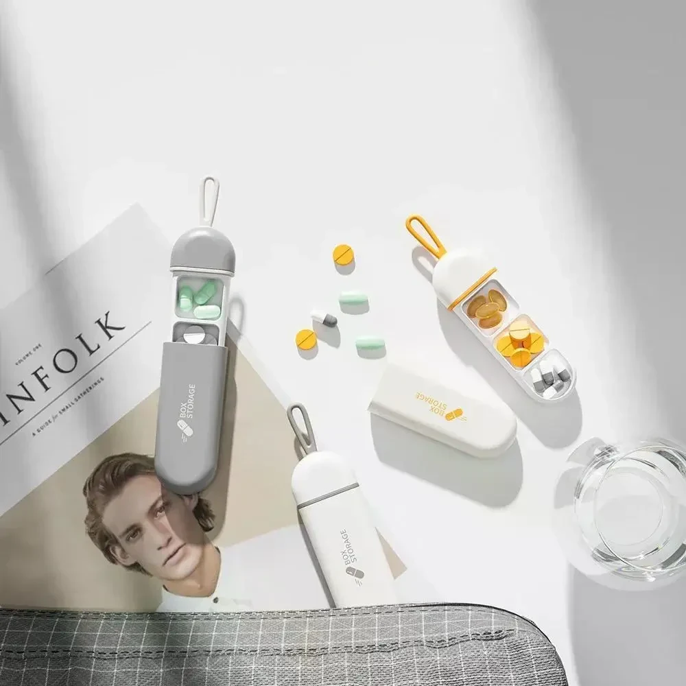 Вологозахисна пластикова таблетниця для ліків на 3 відділення Pill Box органайзер - контейнер для вітамінів і таблеток, Білий