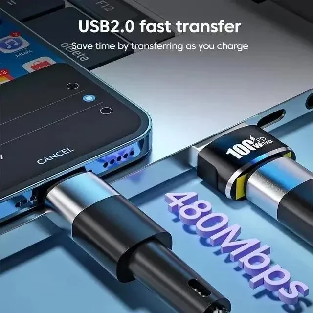 Адаптер — USB-C Female до USB Male (USB → Type-C OTG), підтримка PD100W, швидка зарядка, Чорний