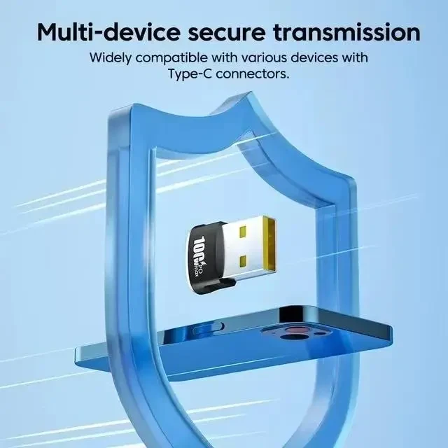 Адаптер — USB-C Female до USB Male (USB → Type-C OTG), підтримка PD100W, швидка зарядка, Чорний