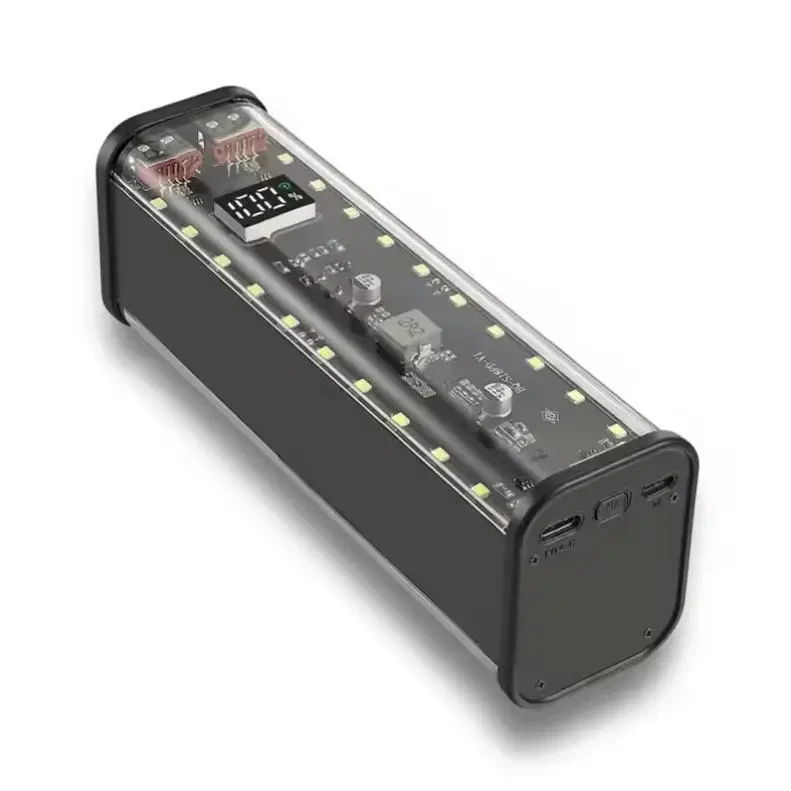 Корпус для павербанку 4×21700 — 22.5W швидка зарядка, LED світильник, порти USB-C, Lightning бокс | Для акумуляторів