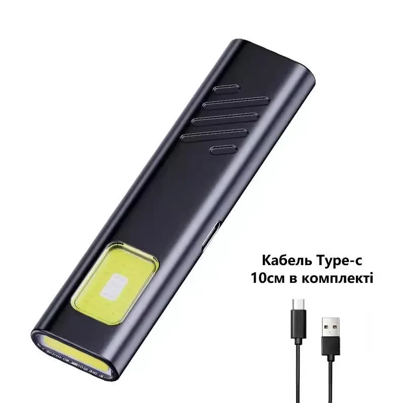 Міні ліхтар з кліпсою Security Flashing Work Light Type-C, вбудований акумулятор, багатофункціональний EDC ліхтар