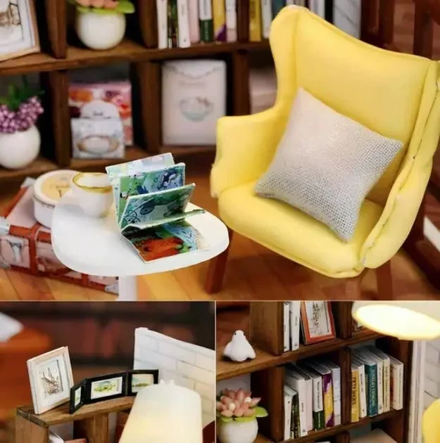 Конструктор 3D Румбокс Ляльковий будинок Leisurely Moment (Неквапливий момент) з LED-підсвіткою та пилозахисним ковпаком