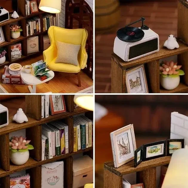 Конструктор 3D Румбокс Ляльковий будинок Leisurely Moment (Неквапливий момент) з LED-підсвіткою та пилозахисним ковпаком