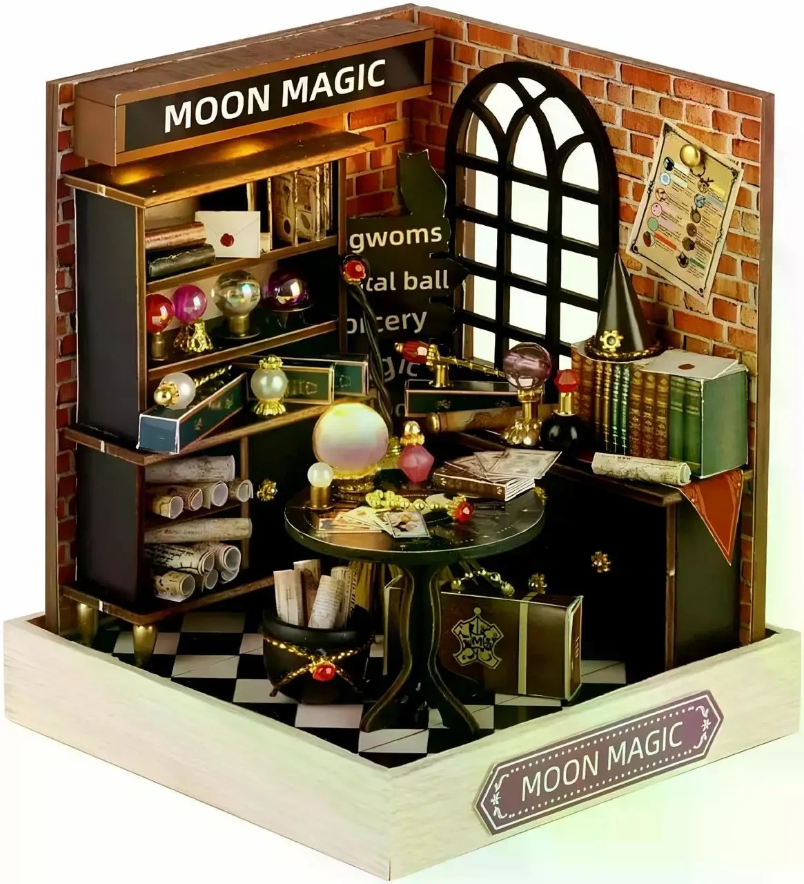Конструктор 3D Румбокс Moon Magic (Місячна магія) з LED-підсвіткою та пилозахисним ковпаком