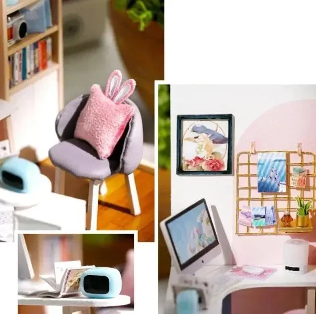 Конструктор 3D Румбокс Corner of Happiness (Мила кімната) з LED-підсвіткою та пилозахисним ковпаком