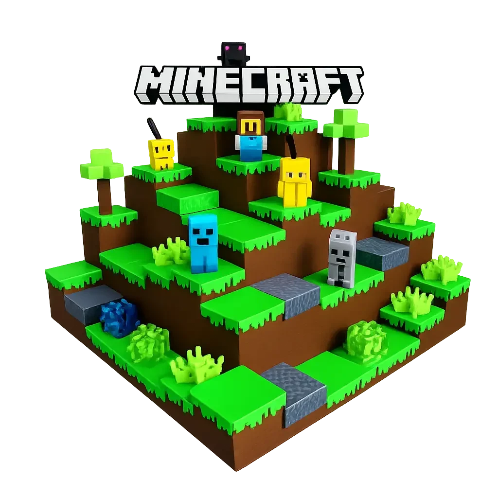 3D Підставка для зберігання всієї колекції фігурок Kinder Joy Minecraft Кіндер Джой, Display Stand для 28 фігурок Майнкрафт
