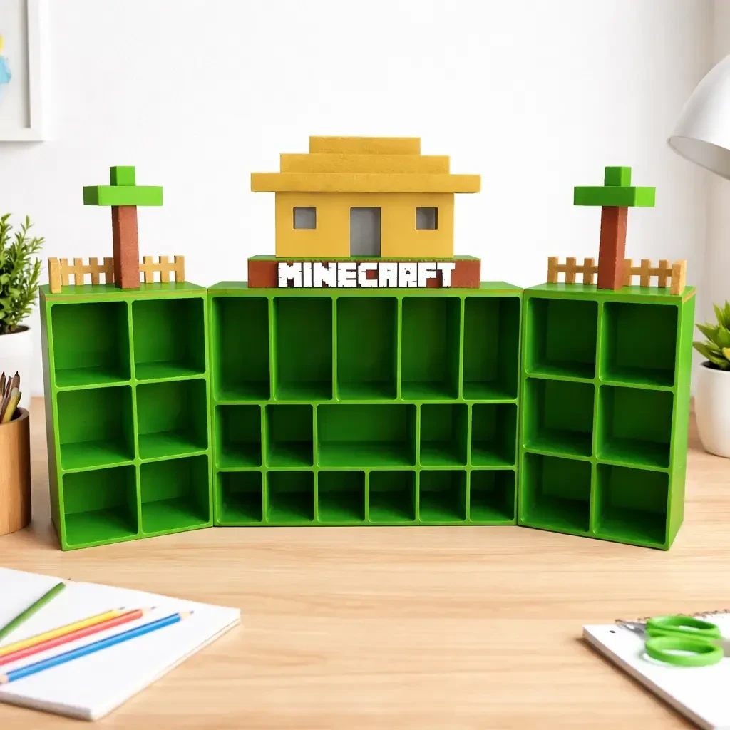 Підставка для зберігання всієї колекції фігурок Kinder Joy Minecraft Кіндер Джой, Display Stand для 28 фігурок Майнкрафт