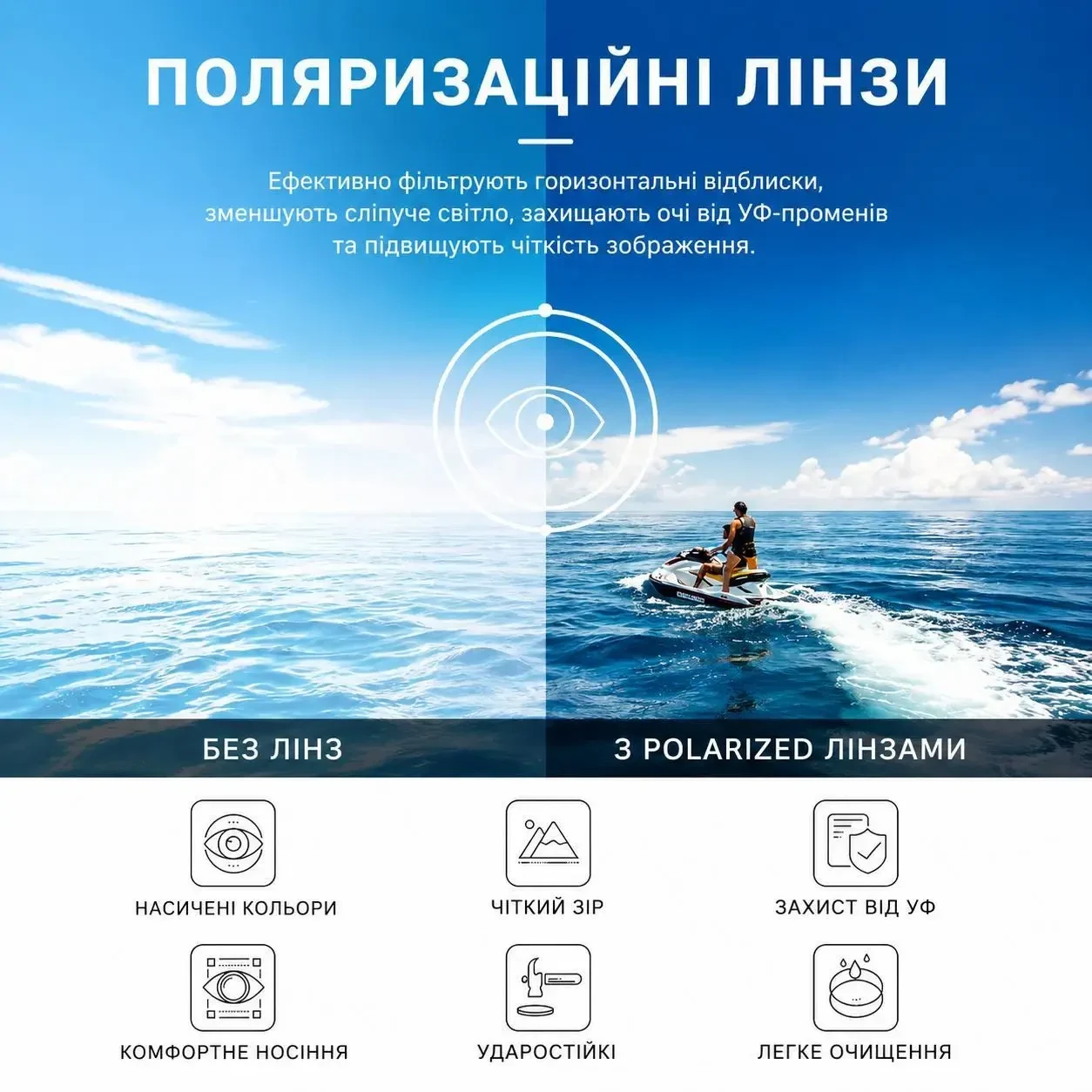 Поляризаційні сонцезахисні окуляри BARCUR авіатори UV400 для водіння, риболовлі та активного відпочинку, Чорні