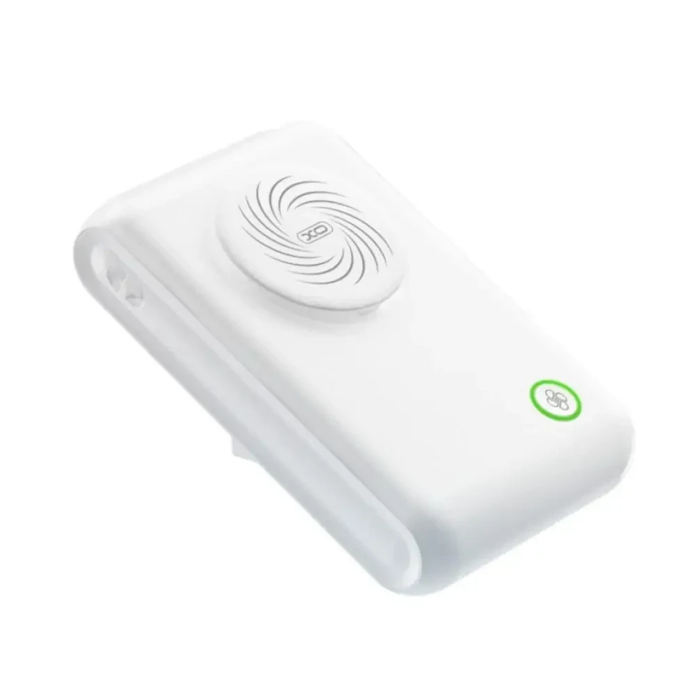 Портативний вентилятор XO MF95 2000mAh на шию з кліпсою та підставкою, USB Type-C, 3 режими швидкості, Білий