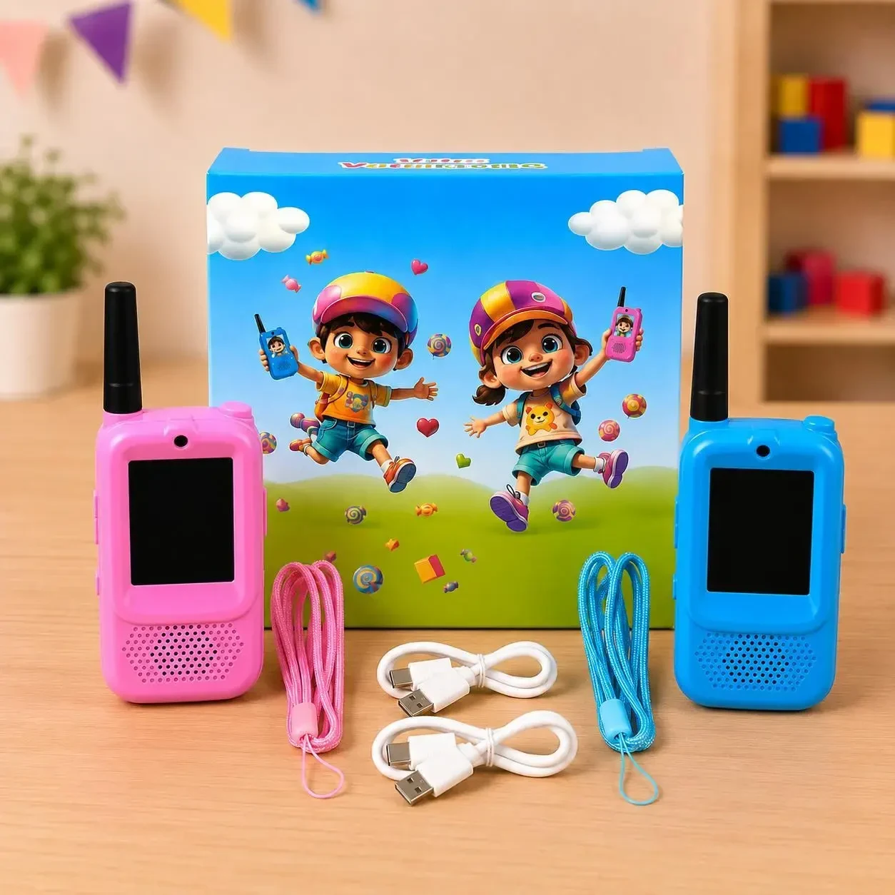 Дитячі відеорації Video Walkie Talkie 2 шт з відеозв'язком, кольоровим екраном, камерою, акумулятором 500mAh та зарядкою USB