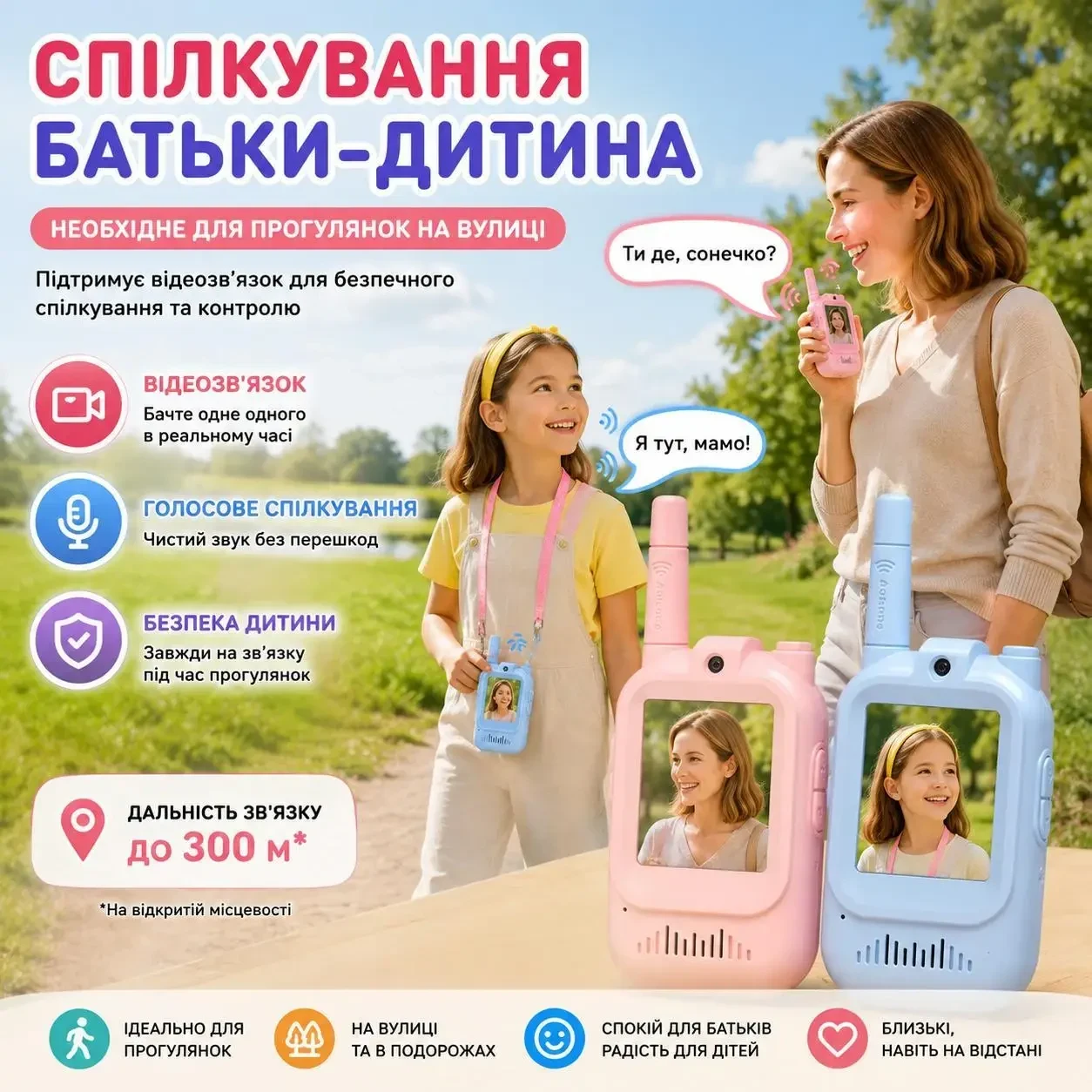 Дитячі відеорації Video Walkie Talkie Dj200 2 шт з відеозв'язком, кольоровим екраном, камерою, голосовими ефектами та зарядкою
