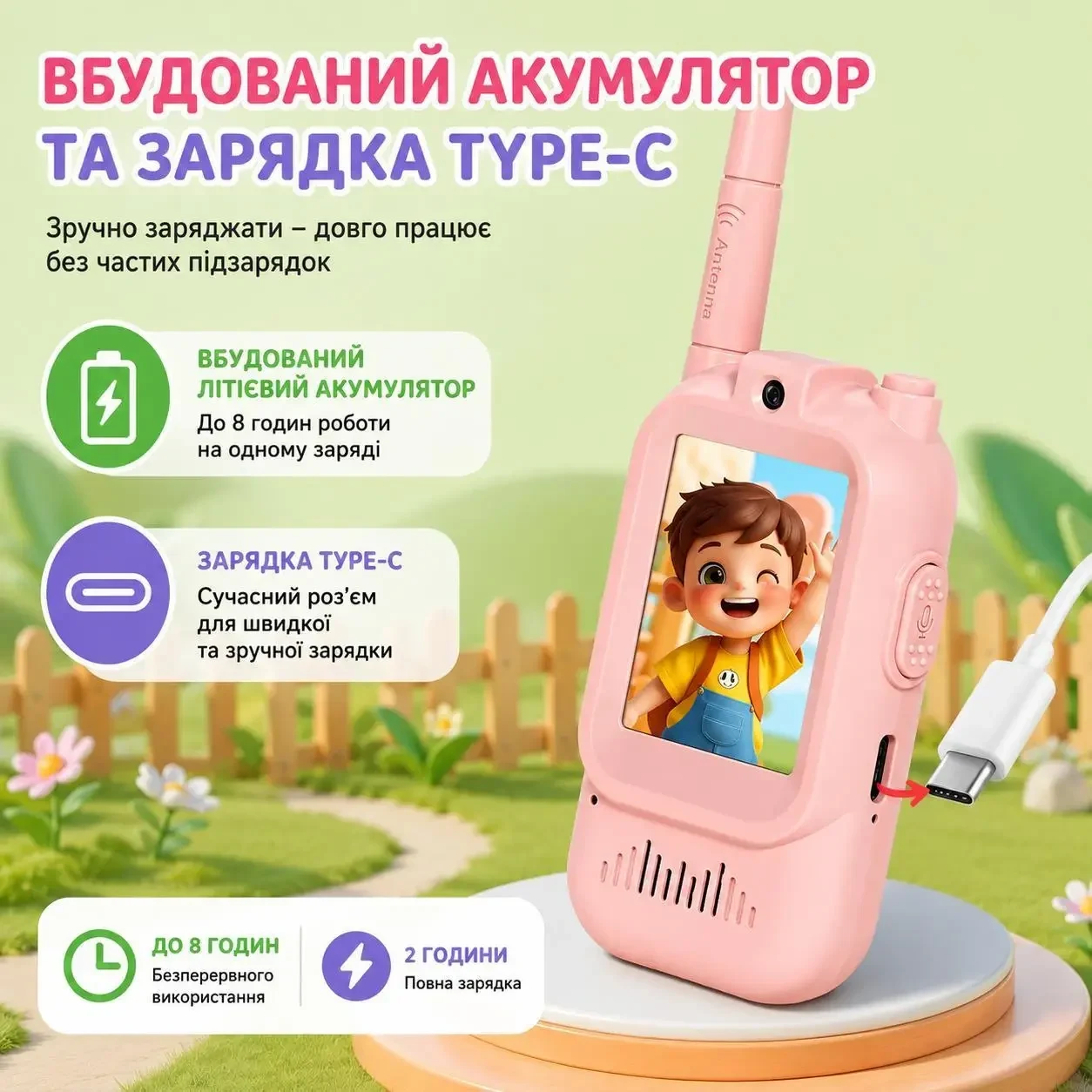 Дитячі відеорації Video Walkie Talkie Dj200 2 шт з відеозв'язком, кольоровим екраном, камерою, голосовими ефектами та зарядкою