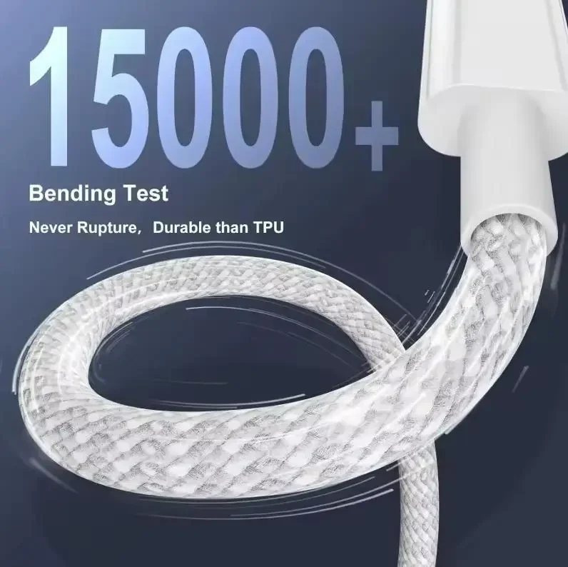 Набір кабелів 3шт. USB-A → USB-C 100W Fast Charging, 3 шт – швидка зарядка для iPhone, Samsung, Xiaomi, Huawei | Білий