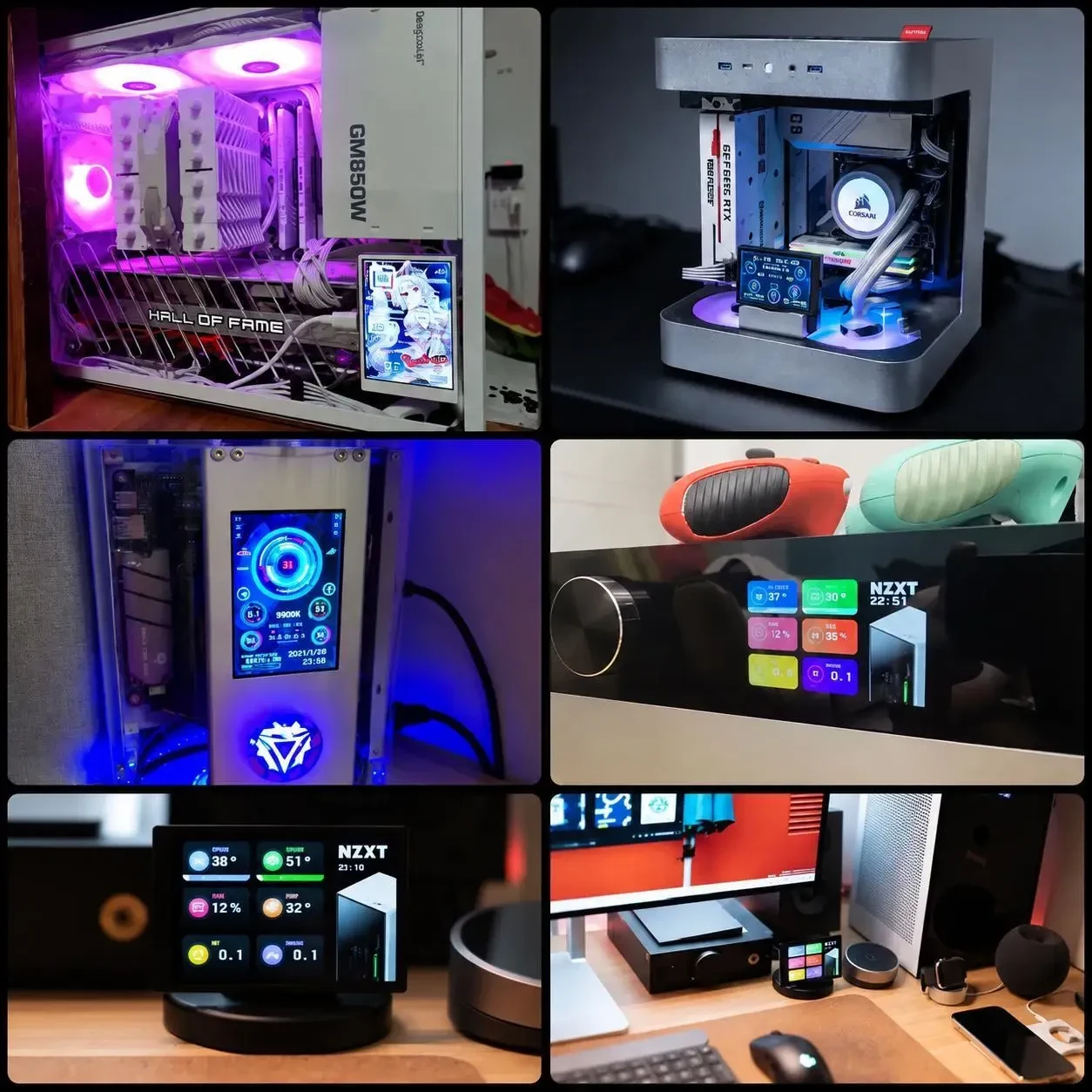3.5" IPS додатковий екран, вторинний дисплей Type-C для моніторингу CPU GPU RAM HDD (Windows), Білий