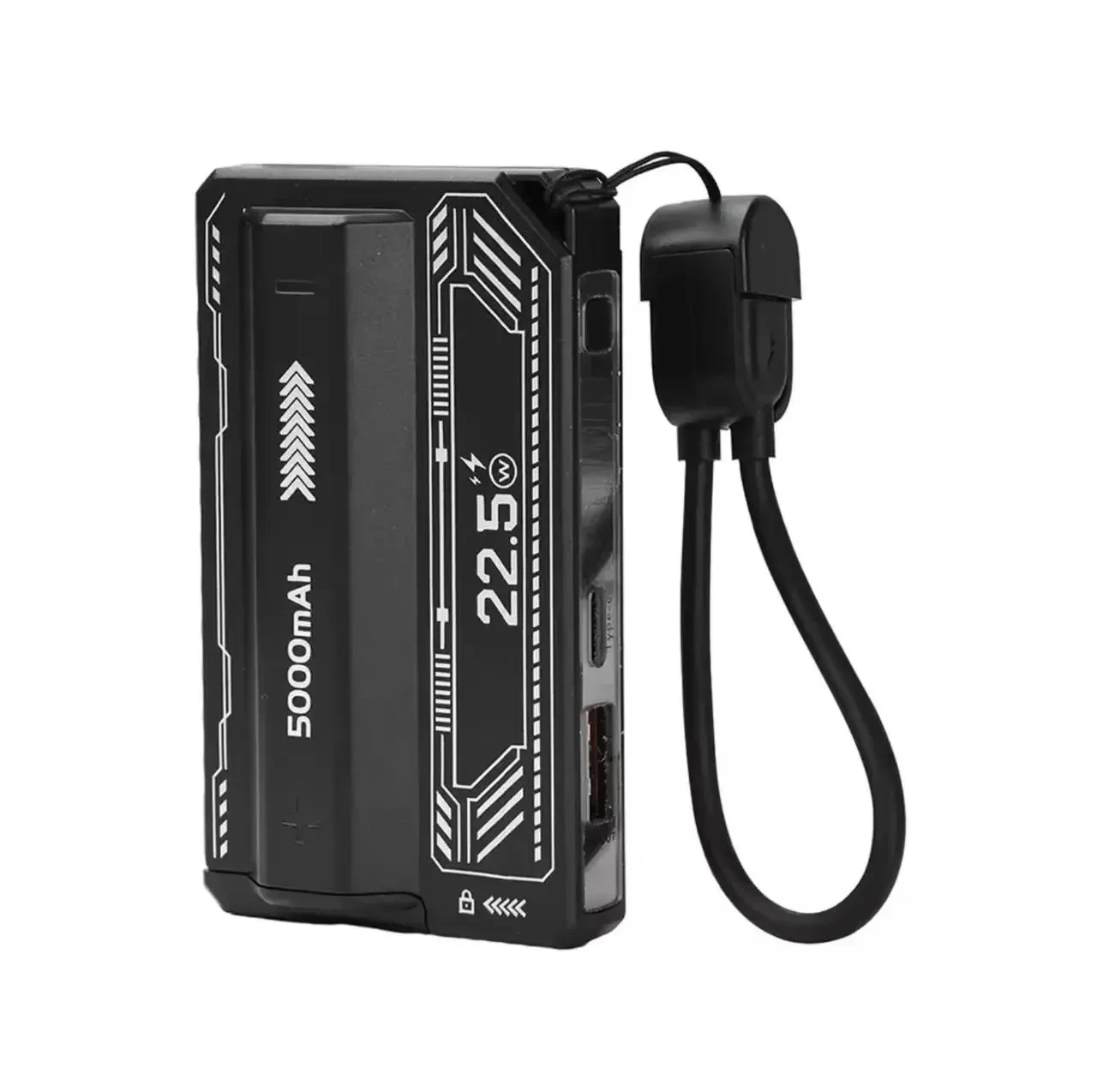 Корпус для павербанка 21700 5000mAh, PD 20W, 22.5W, USB + Type-C, швидка зарядка, без пайки, знімний акумулятор, Чорний