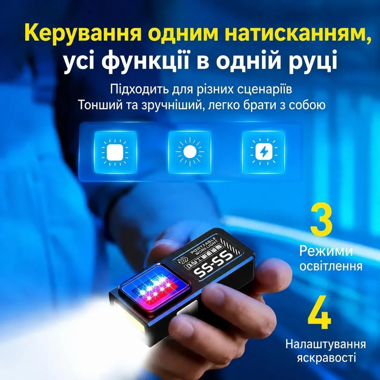 Міні LED COB ліхтарик акумуляторний USB Type-C з магнітом та кліпсою, кишеньковий EDC ліхтар 4 режими, Червоний
